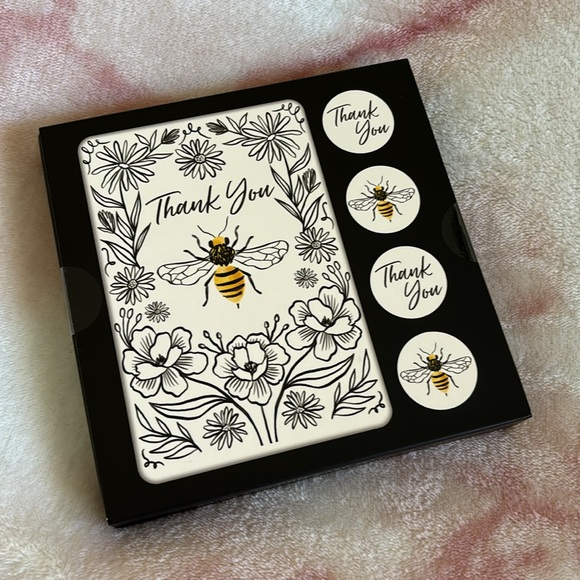 Bee “ Thank You” Boxed Note Card Set of 8, 9 envelopes, 8 stickers NWT 6x6x1”. - Picture 13 of 16